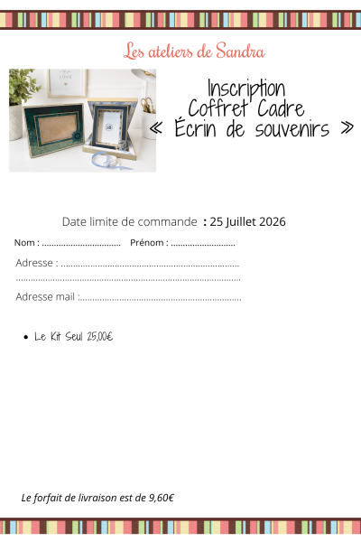 Coffret Cadre « Écrin de souvenirs »